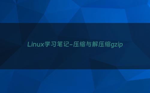 Linux学习笔记-压缩与解压缩gzip