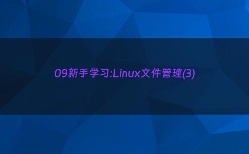 09新手学习:Linux文件管理(3)