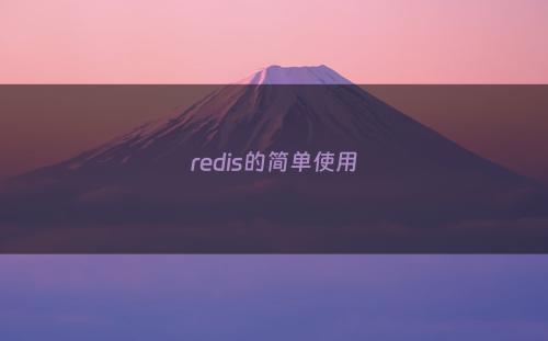 redis的简单使用