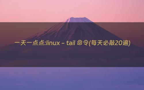 一天一点点:linux - tail 命令(每天必敲20遍)