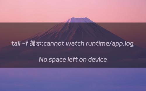 tail -f 提示:cannot watch runtime/app.log,No space left on device