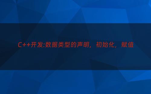 C++开发:数据类型的声明，初始化，赋值