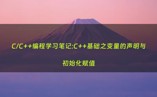 C/C++编程学习笔记:C++基础之变量的声明与初始化赋值