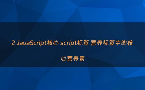 2 JavaScript核心 script标签 营养标签中的核心营养素