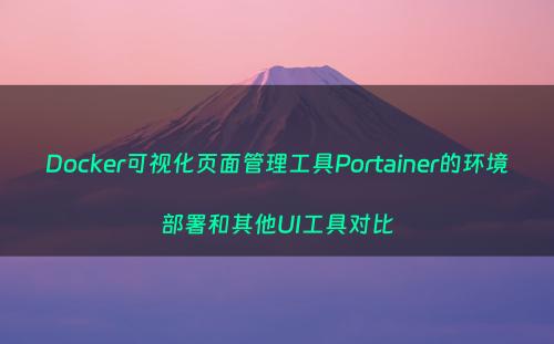 Docker可视化页面管理工具Portainer的环境部署和其他UI工具对比
