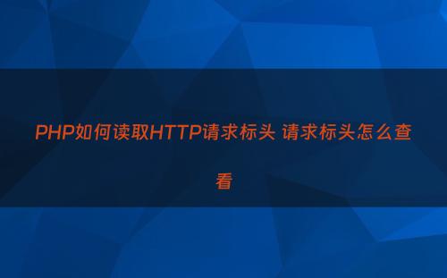 PHP如何读取HTTP请求标头 请求标头怎么查看