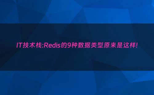 IT技术栈:Redis的9种数据类型原来是这样!