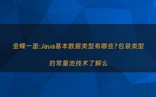 金蝶一面:Java基本数据类型有哪些?包装类型的常量池技术了解么