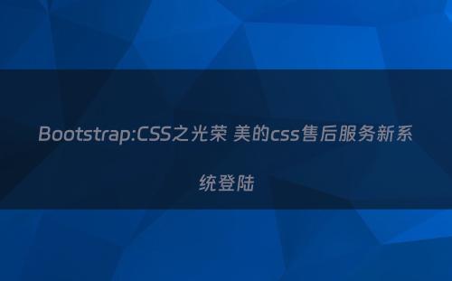 Bootstrap:CSS之光荣 美的css售后服务新系统登陆