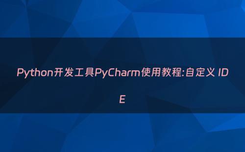 Python开发工具PyCharm使用教程:自定义 IDE