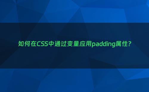 如何在CSS中通过变量应用padding属性?