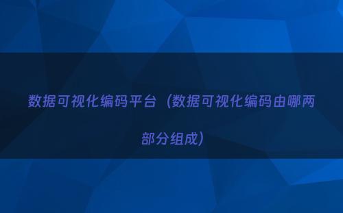 数据可视化编码平台（数据可视化编码由哪两部分组成）