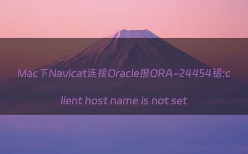 Mac下Navicat连接Oracle报ORA-24454错:client host name is not set