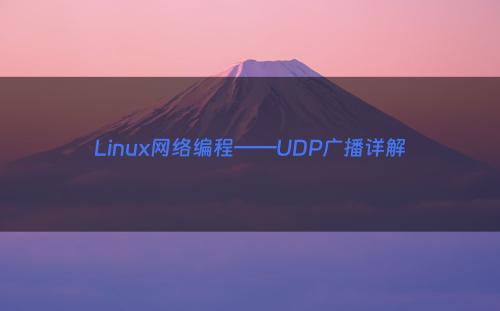 Linux网络编程——UDP广播详解