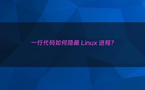 一行代码如何隐藏 Linux 进程?