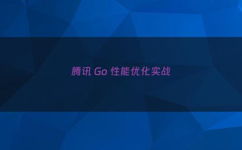 腾讯 Go 性能优化实战