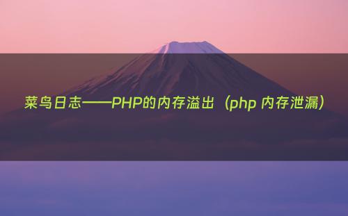 菜鸟日志——PHP的内存溢出（php 内存泄漏）