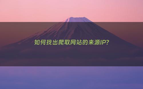如何找出爬取网站的来源IP?