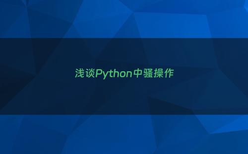 浅谈Python中骚操作