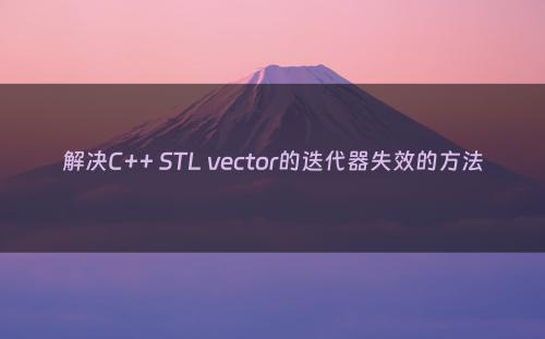 解决C++ STL vector的迭代器失效的方法