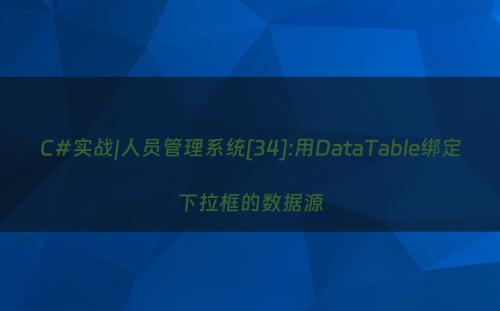 C#实战|人员管理系统[34]:用DataTable绑定下拉框的数据源