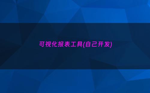可视化报表工具(自己开发)