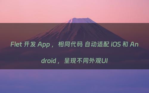 Flet 开发 App ，相同代码 自动适配 iOS 和 Android ，呈现不同外观UI