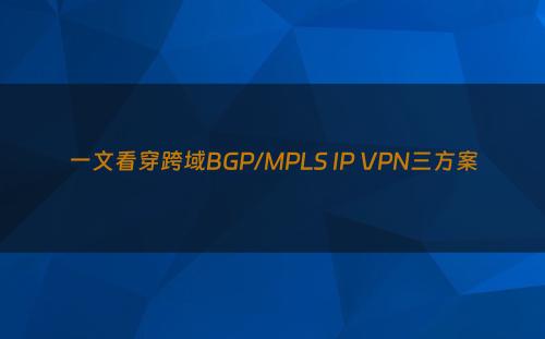 一文看穿跨域BGP/MPLS IP VPN三方案