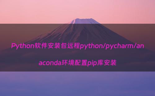 Python软件安装包远程python/pycharm/anaconda环境配置pip库安装