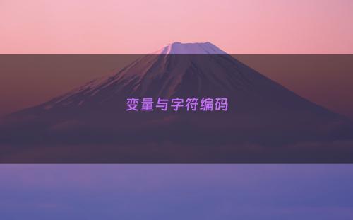 变量与字符编码