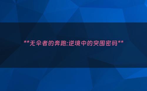 **无伞者的奔跑:逆境中的突围密码**