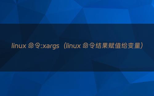 linux 命令:xargs（linux 命令结果赋值给变量）
