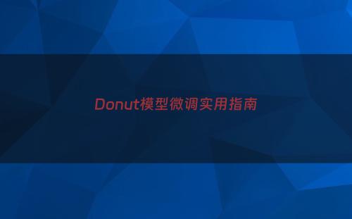 Donut模型微调实用指南