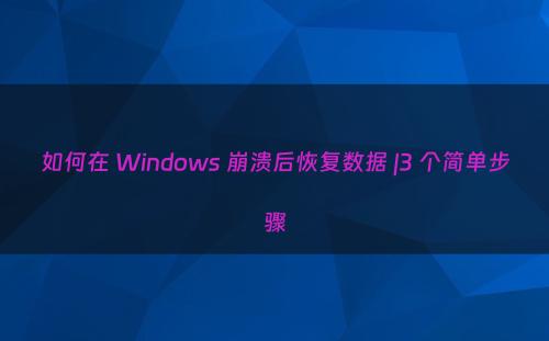 如何在 Windows 崩溃后恢复数据 |3 个简单步骤