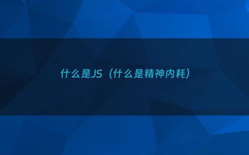 什么是JS（什么是精神内耗）