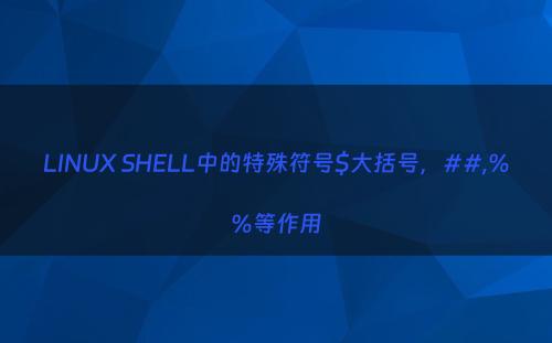 LINUX SHELL中的特殊符号$大括号，##,%%等作用