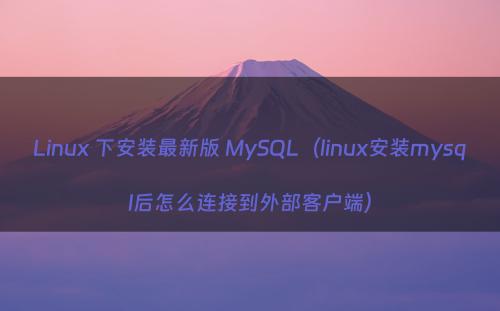 Linux 下安装最新版 MySQL（linux安装mysql后怎么连接到外部客户端）