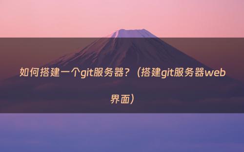如何搭建一个git服务器?（搭建git服务器web界面）