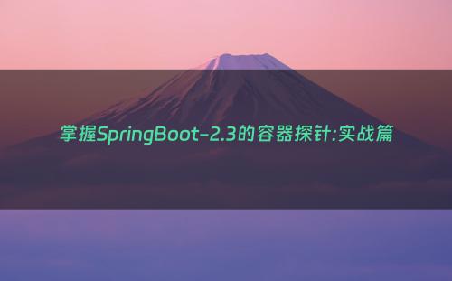 掌握SpringBoot-2.3的容器探针:实战篇