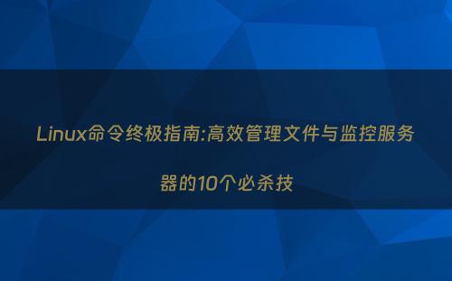 Linux命令终极指南:高效管理文件与监控服务器的10个必杀技