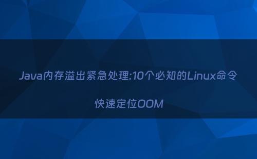 Java内存溢出紧急处理:10个必知的Linux命令快速定位OOM
