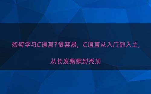 如何学习C语言?很容易，C语言从入门到入土，从长发飘飘到秃顶