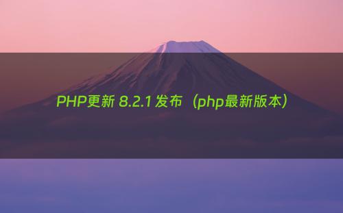 PHP更新 8.2.1 发布（php最新版本）
