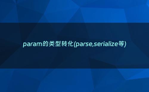 param的类型转化(parse,serialize等)