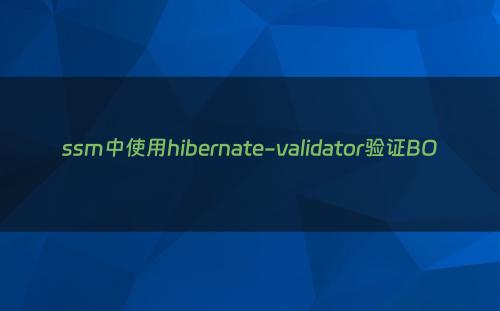 ssm中使用hibernate-validator验证BO