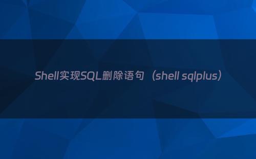 Shell实现SQL删除语句（shell sqlplus）