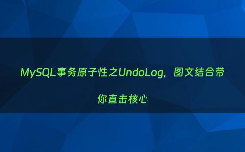 MySQL事务原子性之UndoLog，图文结合带你直击核心