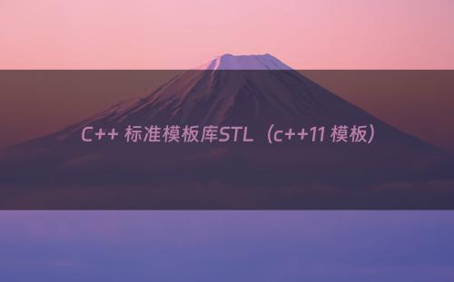 C++ 标准模板库STL（c++11 模板）