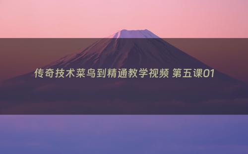 传奇技术菜鸟到精通教学视频 第五课01