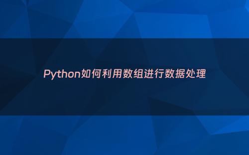 Python如何利用数组进行数据处理